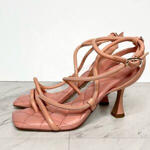 Sam Edelman Maven Pink Leather Strappy Square Toe Heel 6M